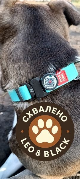 Нашийник для собак водостійкий WAUDOG Waterproof c QR паспортом, металічна пряжка-фастекс, Ш 20 мм, Дов 28-40 см 2787 фото