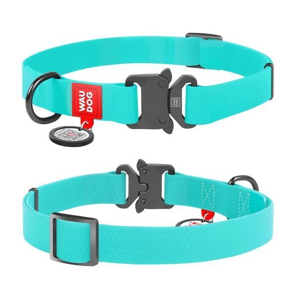 Нашийник для собак водостійкий WAUDOG Waterproof c QR паспортом, металічна пряжка-фастекс, Ш 20 мм, Дов 28-40 см 2787 фото