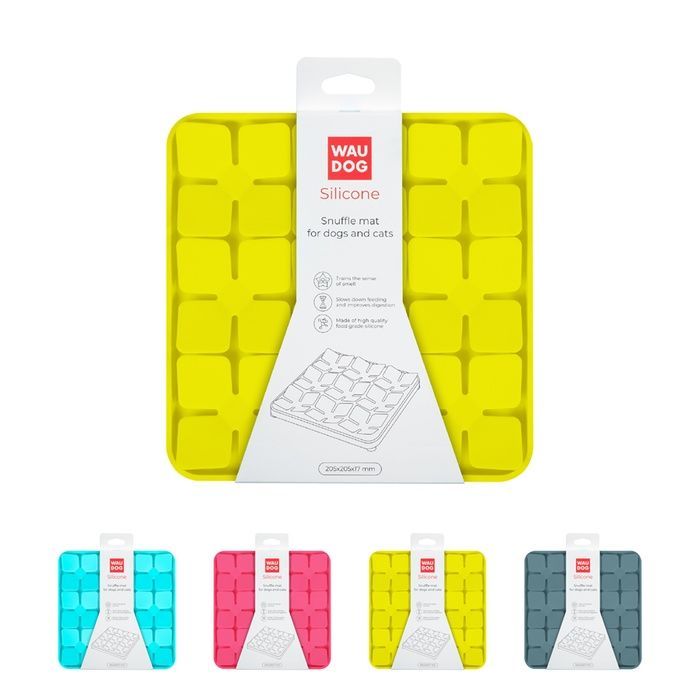 Килимок для пошуку корму WAUDOG Silicone, 205х205х17 мм, жовтий 23518 фото