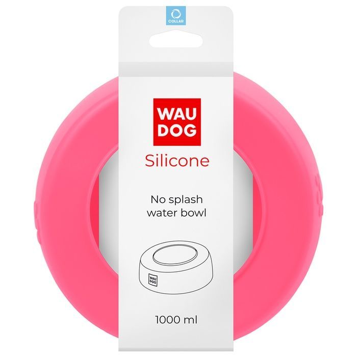 Миска-непроливайка WAUDOG Silicone 1 л рожевий 50797 фото