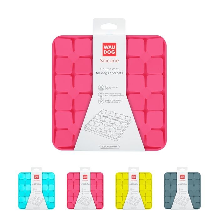 Килимок для пошуку корму WAUDOG Silicone, 205х205х17 мм, рожевий 23517 фото