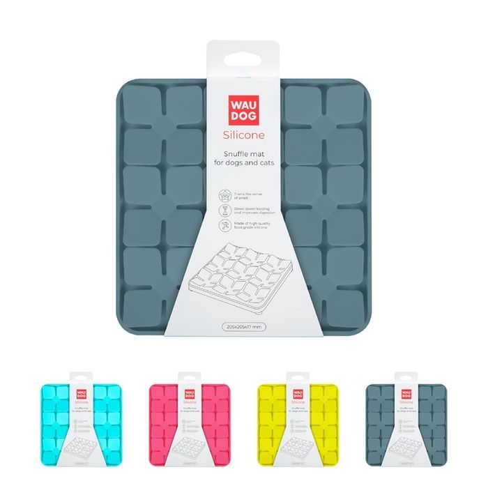 Килимок для пошуку корму WAUDOG Silicone, 205х205х17 мм, сірий 235111 фото