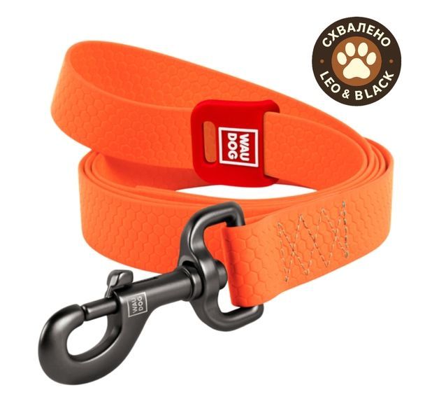 Повідець для собак водостійкий WAUDOG Waterproof, M, Ш 20 мм, Д 500 cм, помаранчовий 27224 фото