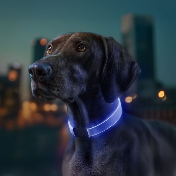 Нашийник для собак з підсвічуванням WAUDOG LED, RGB, Type-C, регульований, Ш 25 мм, Дов 60 см 5289 фото