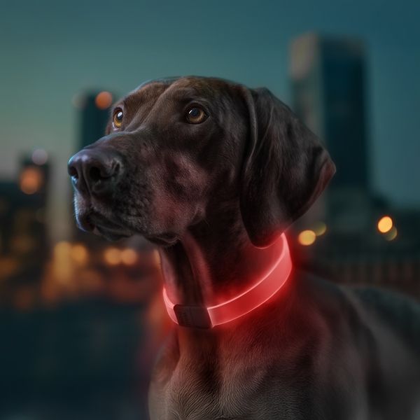 Нашийник для собак з підсвічуванням WAUDOG LED, RGB, Type-C, регульований, Ш 25 мм, Дов 60 см 5289 фото