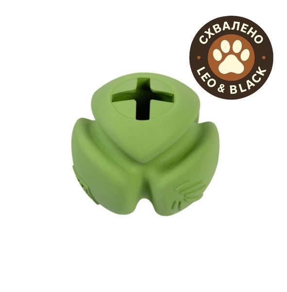 Іграшка для собак WAUDOG Fun Natural М'яч, біорозкладна гума, 7 см, зелена 621318 фото