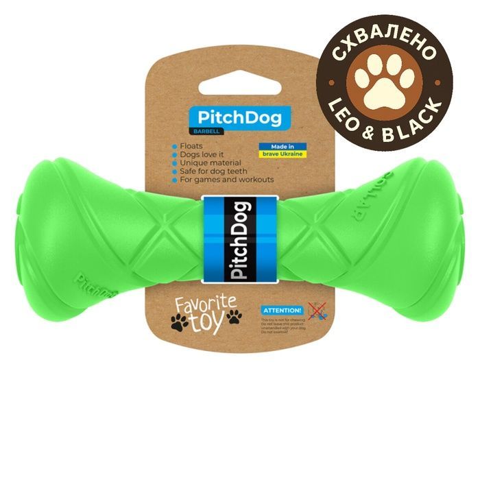 Ігрова гантель для апортировки PitchDog, довжина 19 см, діаметр 7 см салатовий 62392 фото
