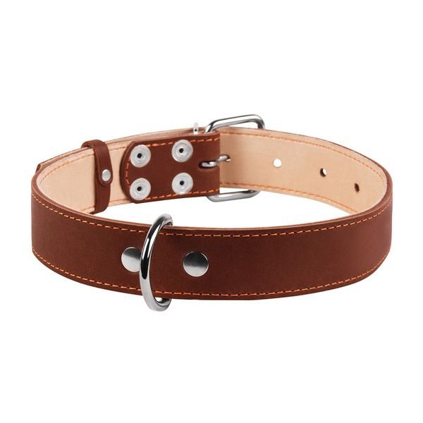 Нашийник "CoLLaR" подвійний (ширина 35мм, довжина 48-63см) коричневий 02796 фото
