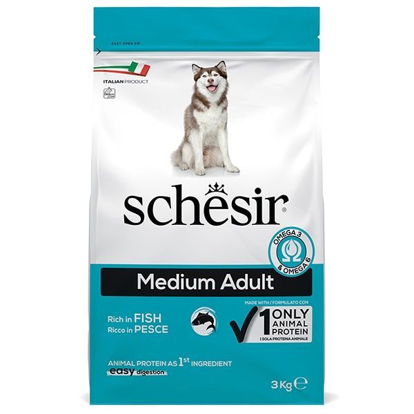 Schesir Dog Medium Adult Fish ШЕЗІР  РИБА сухий монопротеїновий корм для дорослих собак середніх порід 12 кг ШСВСР12 фото