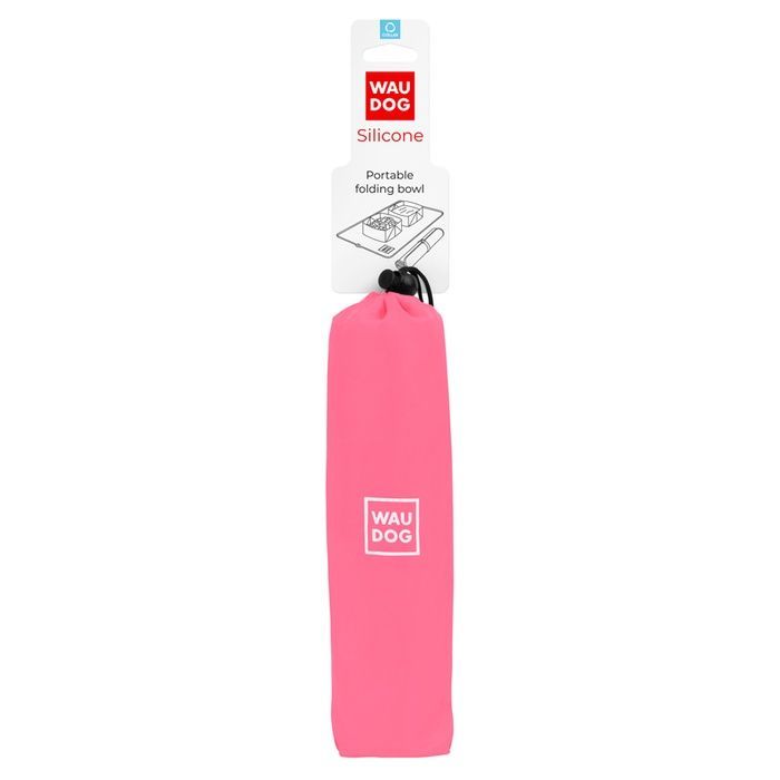 Миска складана WAUDOG Silicone,385х230х50 мм рожевий 50807 фото