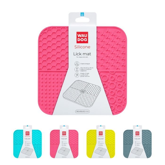 Килимок для злизування WAUDOG Silicone, 190х190х10 мм, рожевий 23527 фото
