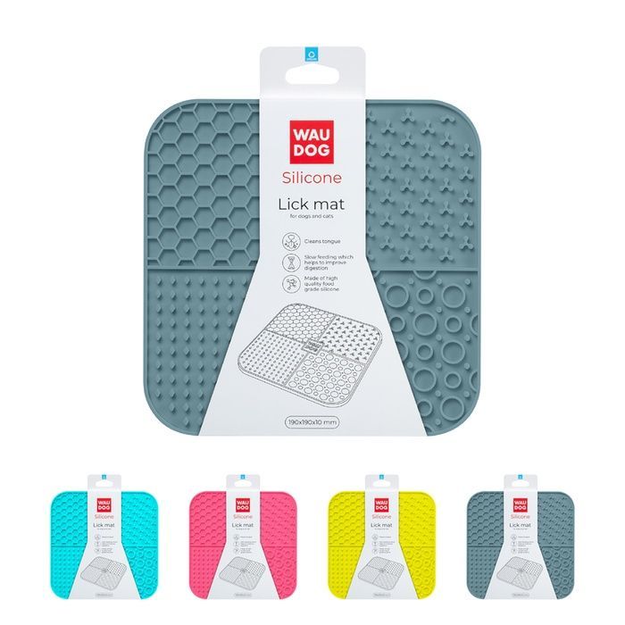 Килимок для злизування WAUDOG Silicone, 190х190х10 мм, сірий 235211 фото