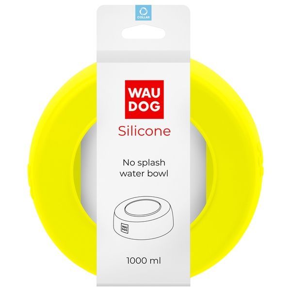 Миска-непроливайка WAUDOG Silicone 1 л жовтий 50798 фото