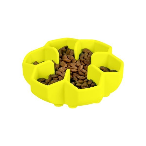 Миска для повільного харчування WAUDOG Silicone, 450 мл, жовтий 23538 фото