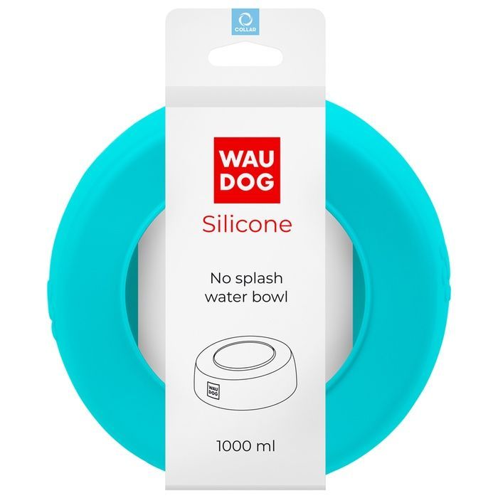 Миска-непроливайка WAUDOG Silicone 1 л блакитний 50792 фото