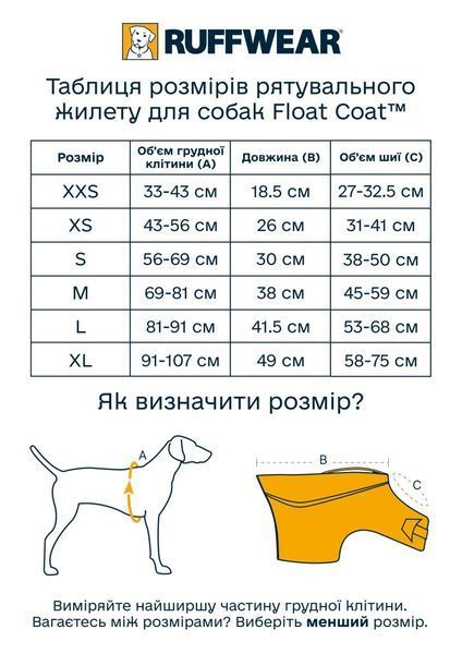 Рятувальний жилет для собак Ruffwear Float Coat&trade; XXS Помаранчевий 30963 фото