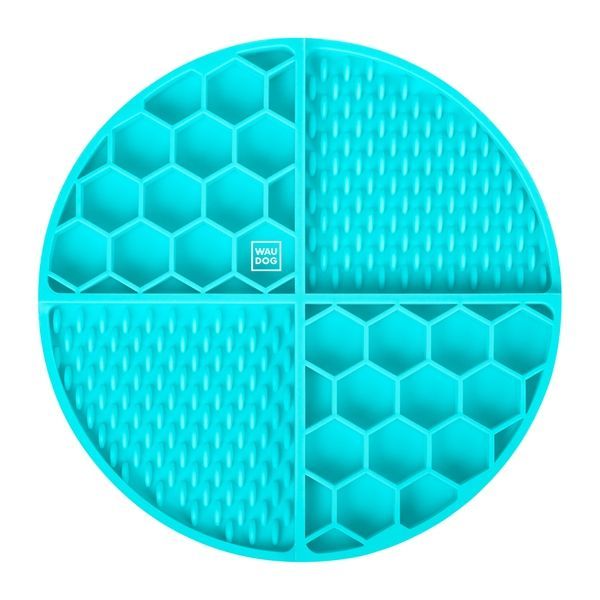 Килимок для злизування і повільного харчування WAUDOG Silicone, 211х211х30 мм, блакитний 23502 фото