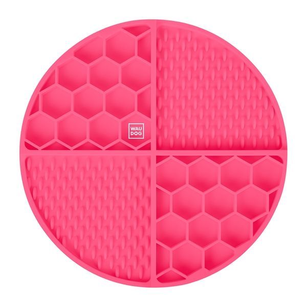 Килимок для злизування і повільного харчування WAUDOG Silicone, 211х211х30 мм, рожевий 23507 фото