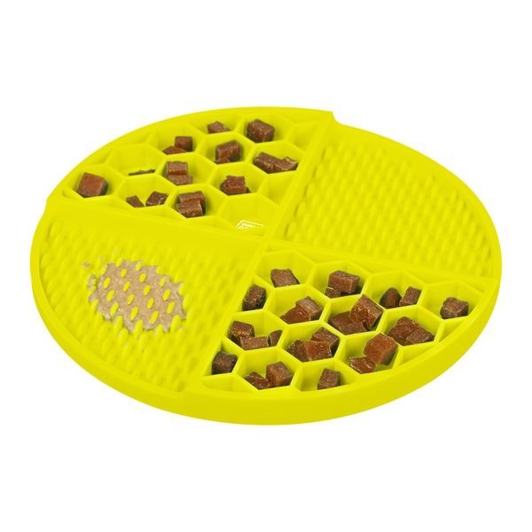 Килимок для злизування і повільного харчування WAUDOG Silicone, 211х211х30 мм, жовтий 23508 фото