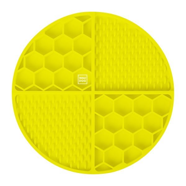 Килимок для злизування і повільного харчування WAUDOG Silicone, 211х211х30 мм, жовтий 23508 фото