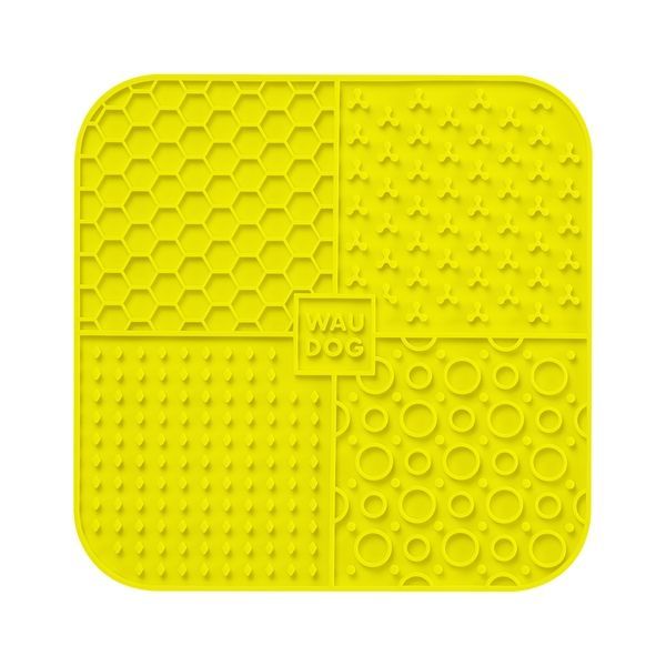 Килимок для злизування WAUDOG Silicone, 190х190х10 мм, жовтий 23528 фото
