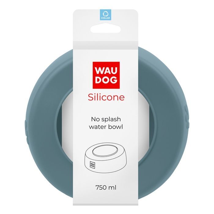 Миска-непроливайка WAUDOG Silicone, 750 мл сірий 507811 фото