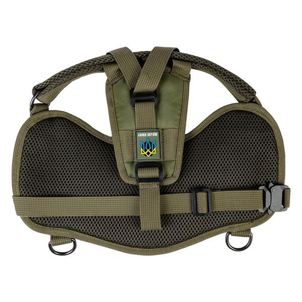 Шлея для службових собак WAUDOG PRO, металевий фастекс, XS, В 35-45 см, хакі 689031 фото