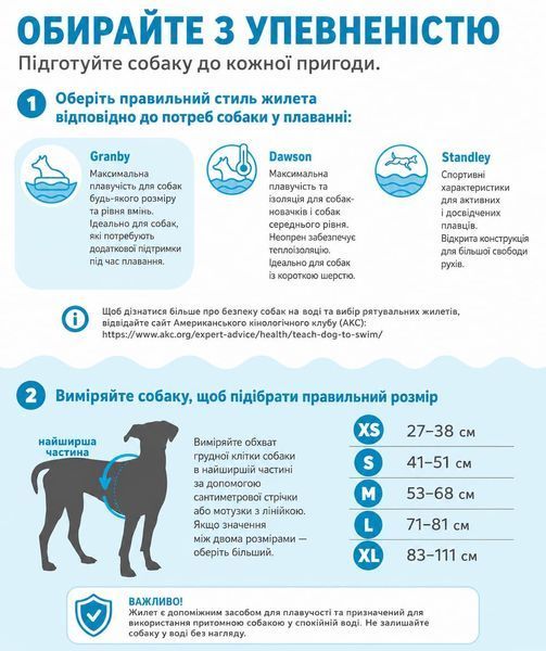Outward Hound Granby Splash Аутвард Хаунд Рятувальний жилет для собак XL oh22022 фото